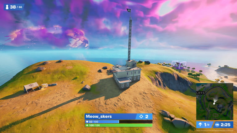 Fortnite 崎嶇懸崖的東南部。