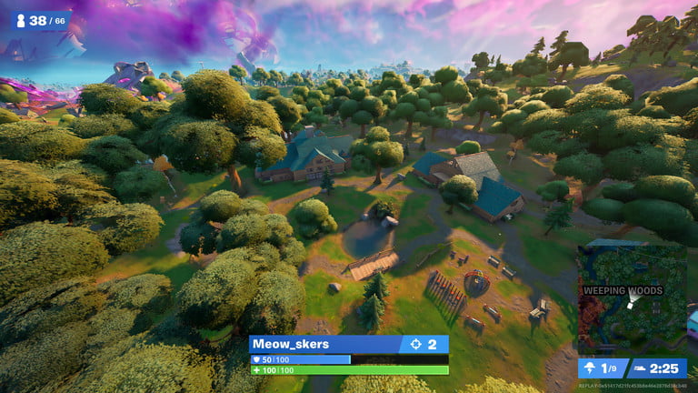 Fortnite 哭泣森林的小木屋。