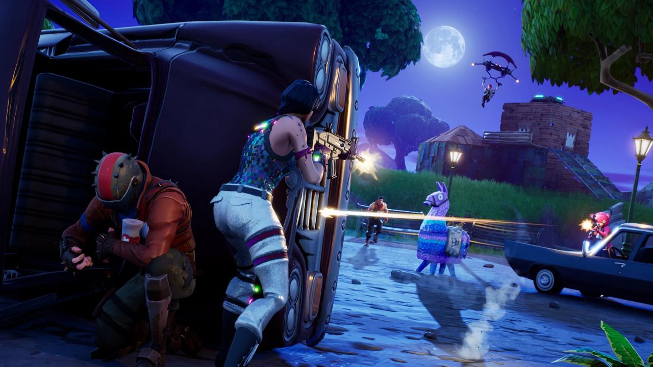 Fortnite 玩家在黑夜中奮力拼搏