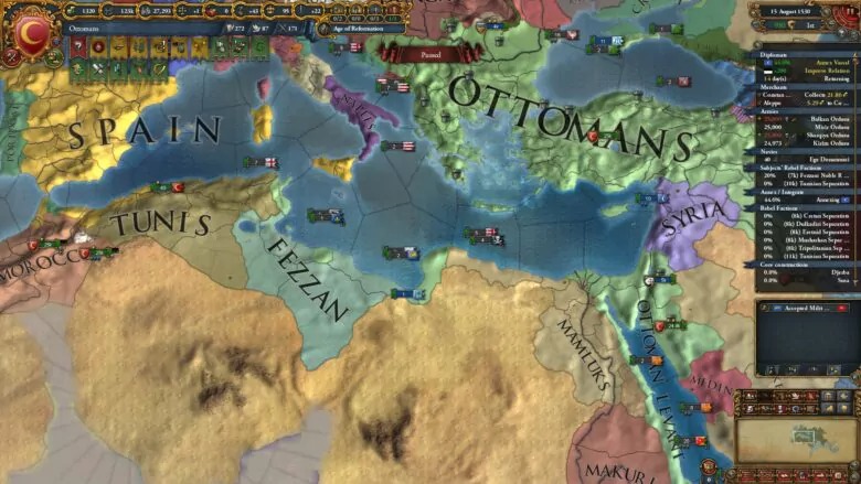 歐陸風雲4 (EU4) 玩法指南：輕鬆打造奧斯曼帝國 – 遊戲後期