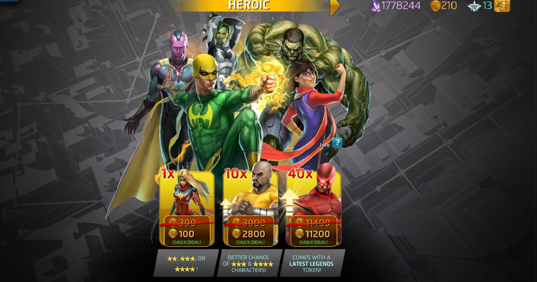 Marvel Puzzle Quest 戰利品盒屏幕