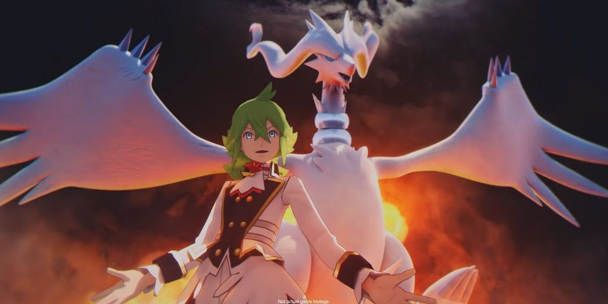 來自 Pokemon Masters EX Pose 的 N 和 Reshiram 得意洋洋。