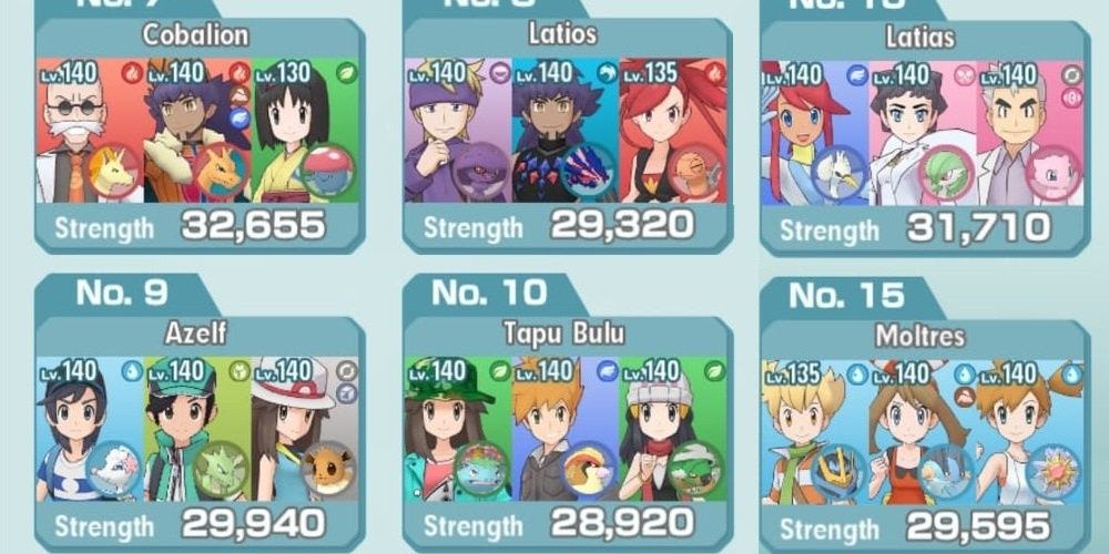 Pokemon Masters EX 為各種傳奇競技場 Boss 預製團隊
